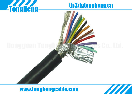 Halogen Free And Copper Spiral Shielded Customized PUR Cable With Drain Wire