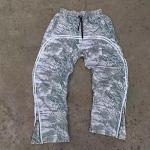 French Terry Fabric Men's Flared Sweatpants with Side Zipper Customized by