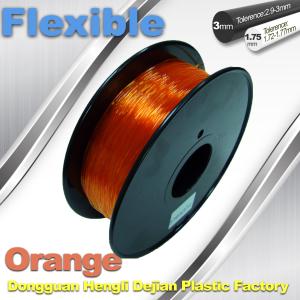 China Orange 3.0mm / 1.75mm Rubber Flexible 1.0KG / Rolls 3D Printer Filament wholesale