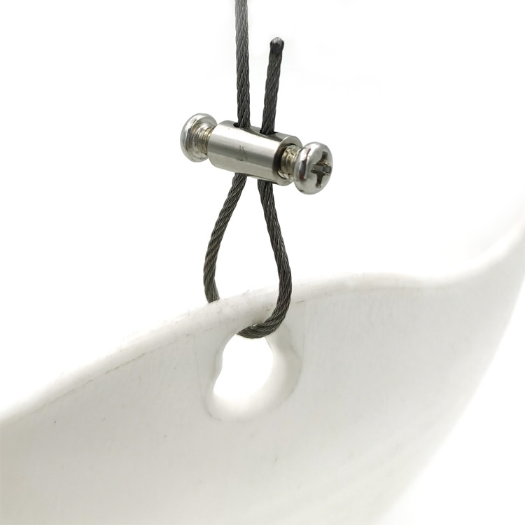 Custom Aircraft Cable Wire Rope Sling With Hooks And Cable Clamp Gripper For Hanging Fixture