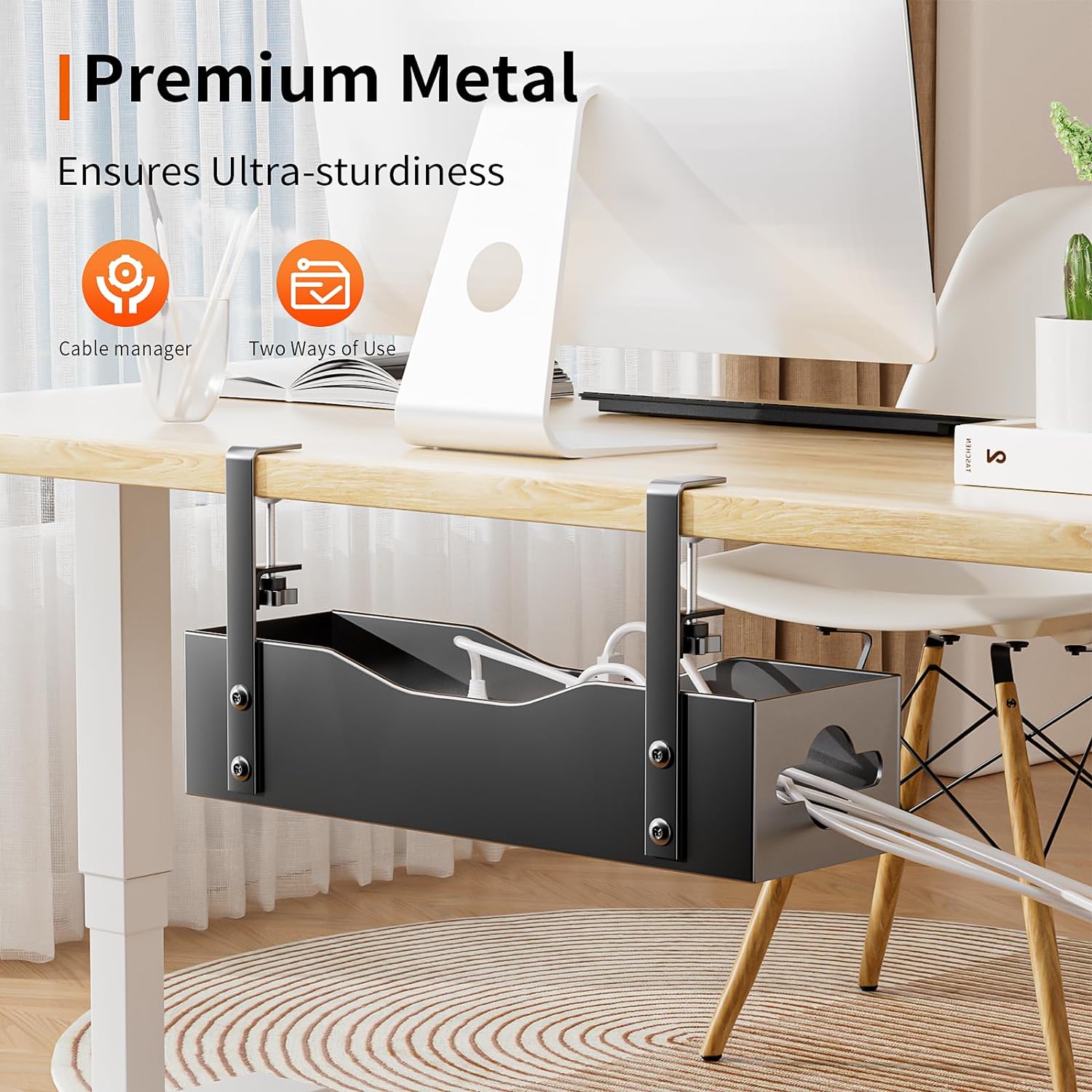 Under Desk Cable Management Tray and Clamp Mount The Perfect Solution for Wire Clutter