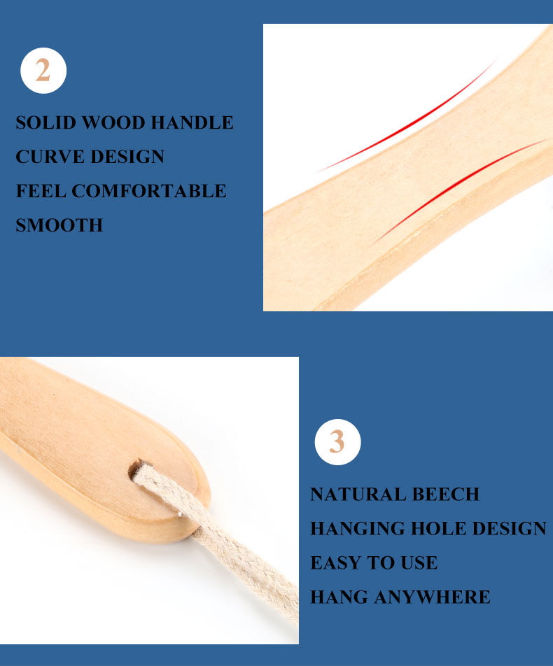 Customized Packaging Natural Wooden Handle Cleaning Brush Straight Shank For Household
