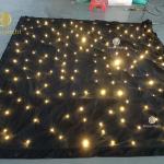 Backdrop Starlit Golden Yellow Drape LED Wedding Cloth with Warm White LED Star