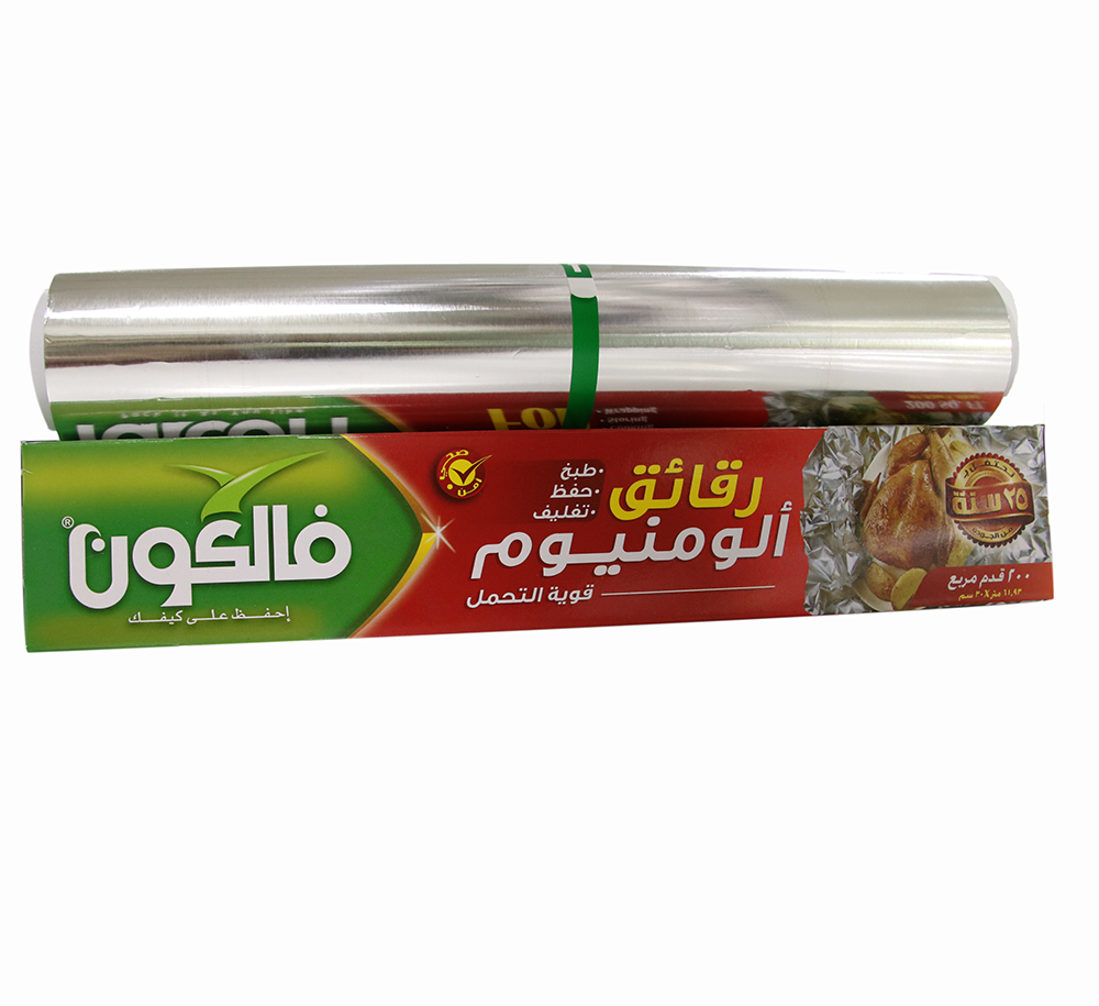 62m Silver Aluminium Foil Paper Aluminum Foil Roll For Food Kitchen with Custom Logo