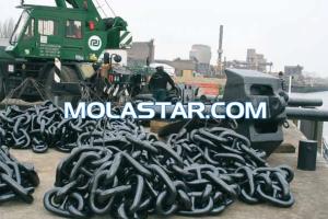 China Molastar Standard Black Painting Marine Anchor Chain Without Stud Link wholesale