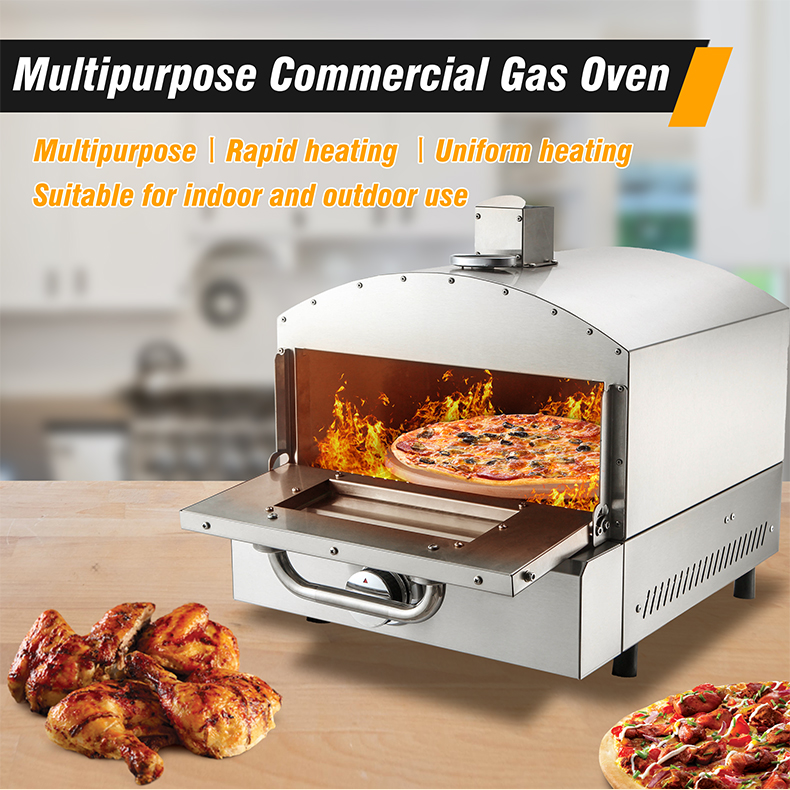 Gas Fired Double Burner Pizza Oven For Commercial With Online Support After Service