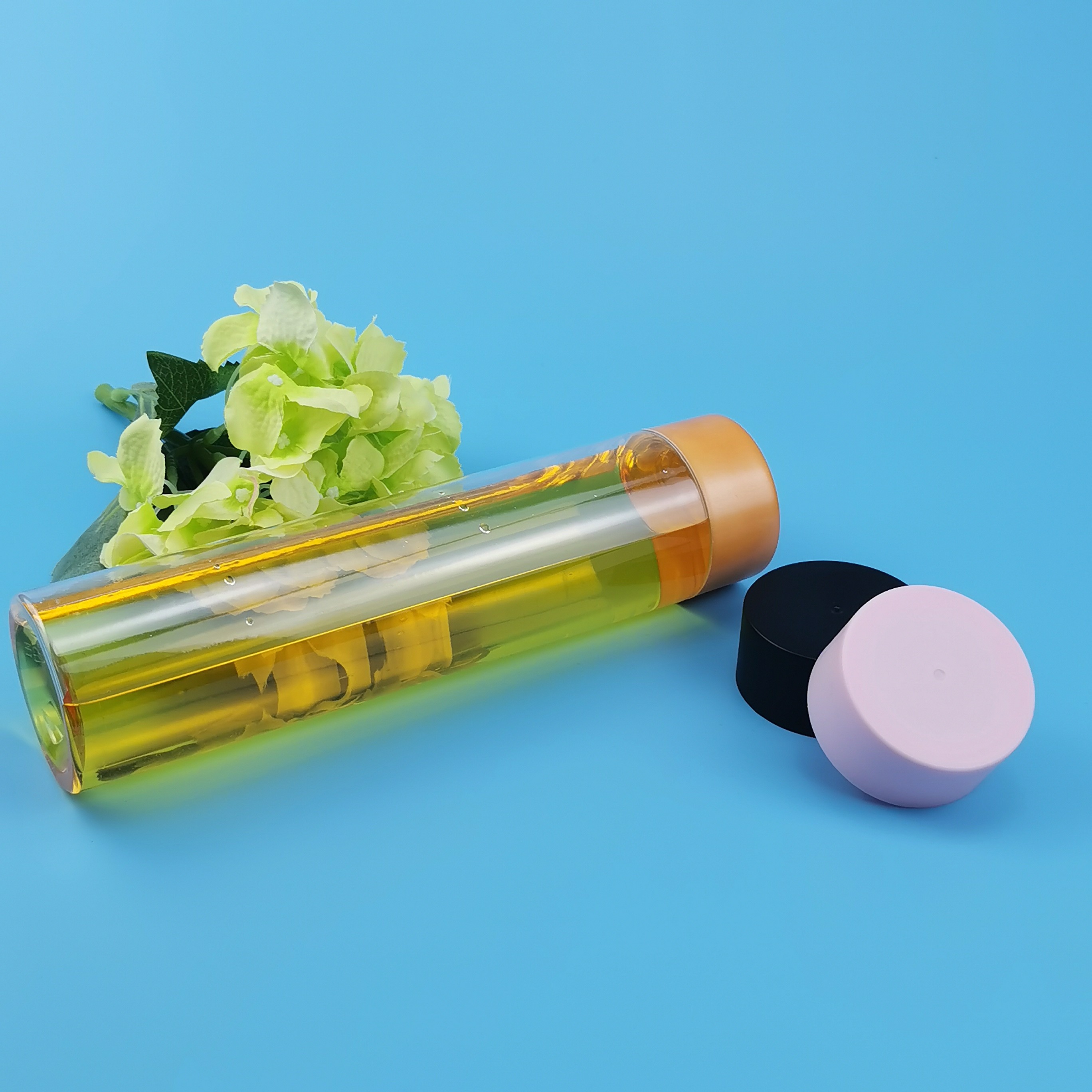 350ml 500ml PET 47mm Slim Cylinder Juice Jar Plastic