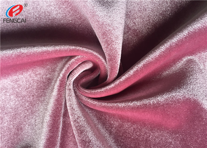 Shiny Soft Polyester Spandex Pink Velvet Fabric Korean Fleece Fabric For Dress
