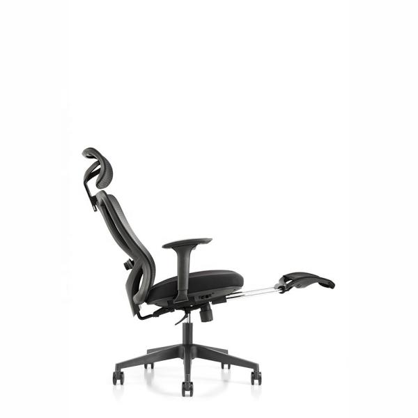W710D700H1120-1280MM Stainless Steel Office Recliner Chair with Footrest and