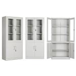 Metal And Glass Doors Steel Lateral Filing Cabinet 2 Drawers For Office KD