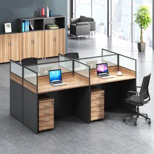 China Fashion Wooden Cubicles Office Furniture Partitions / 4 Person Workstation Desk wholesale