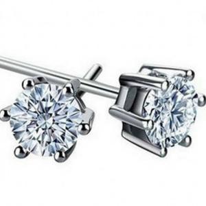 China Women's Round Cut Cubic Zircon Stud Earrings(EESTUD03) wholesale