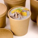 Lunch Printing PE Lined Snack Paper Bowls Custom logo biodegradable paper salad