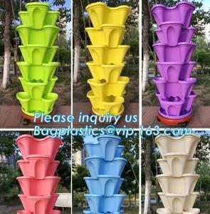 China Strawberry And Herb Garden Planter - Stackable Gardening Pots Vertical Garden For Growing Strawberries, Herbs, Flowers wholesale