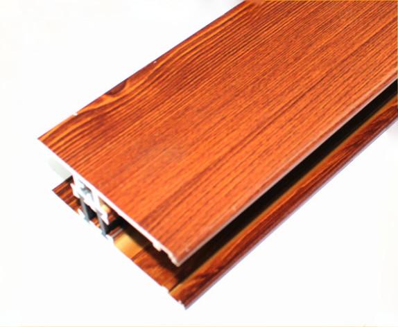 Quality Wood Grain Powder Coating Aluminium Profiles Length Customized For Building for sale