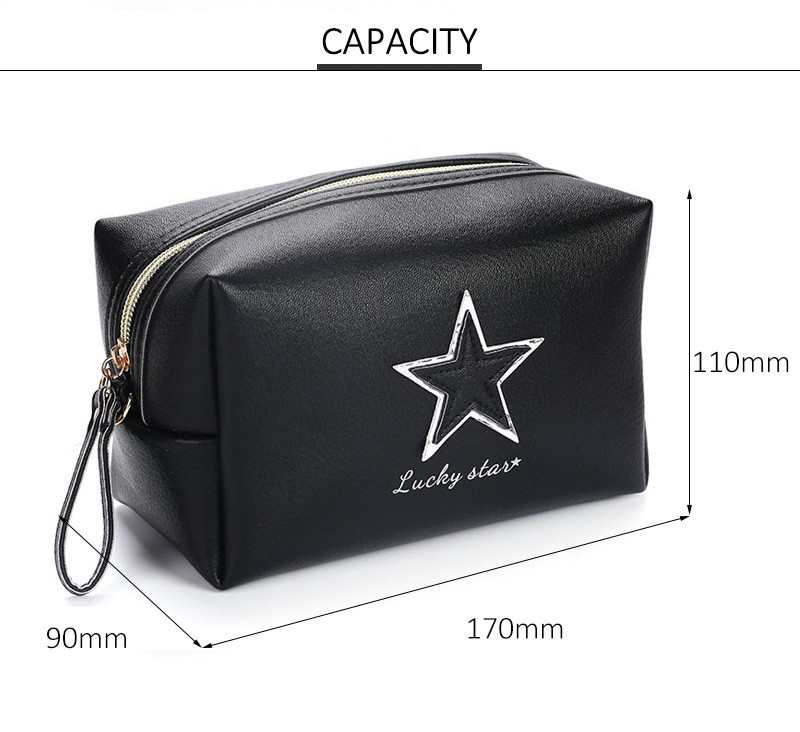 Custom Printed Pure Color Blank Zipper PU Makeup Bag