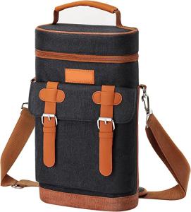 China 600D Polyester Thermal Custom Insulated Cooler Bag 2 Bottle Portable Tote Carrier wholesale
