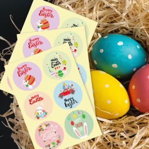China Silk Screen Printing Easter Egg Stickers Easter Bunny Children DIY 128gram on sale