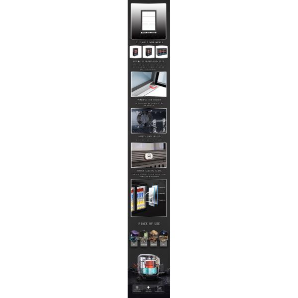 Hinged Door Backbar Cooler Ventilated Cooling System Display Refrigerator For Drink