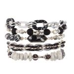 Miami Style Silver Chain Link Bracelet Magnetic Buckle