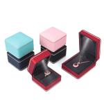 Plastic Velvet Jewelry Boxes Material with Light and Custom Logo Silk Screen