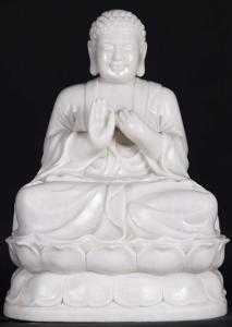 China White Marble Buddha Statue on sale