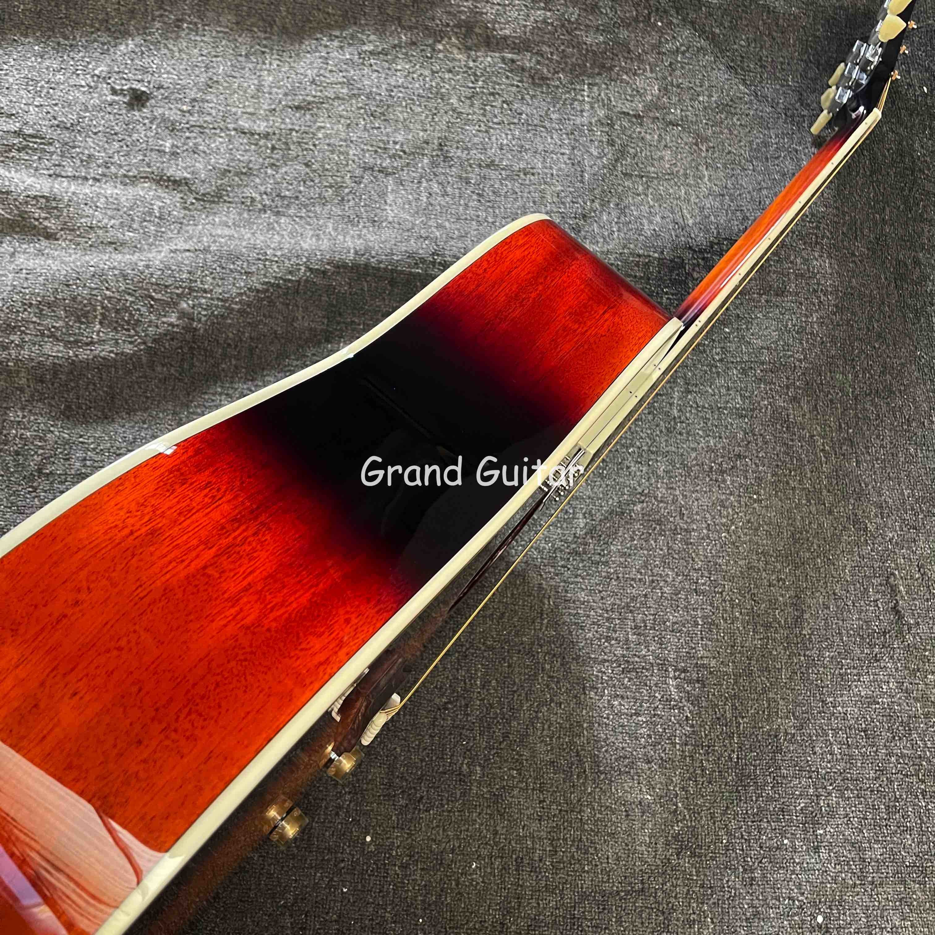 Custom 41 Inch J-45 Sunburst Acoustic Guitar, Rosewood BACK SIDE