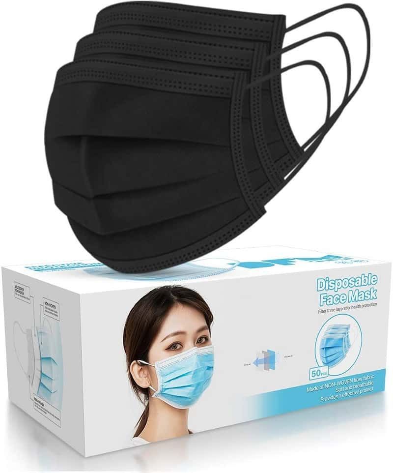 Black Blue Protective Non-Woven Earloop Disposable Surgical Medical Face Mask