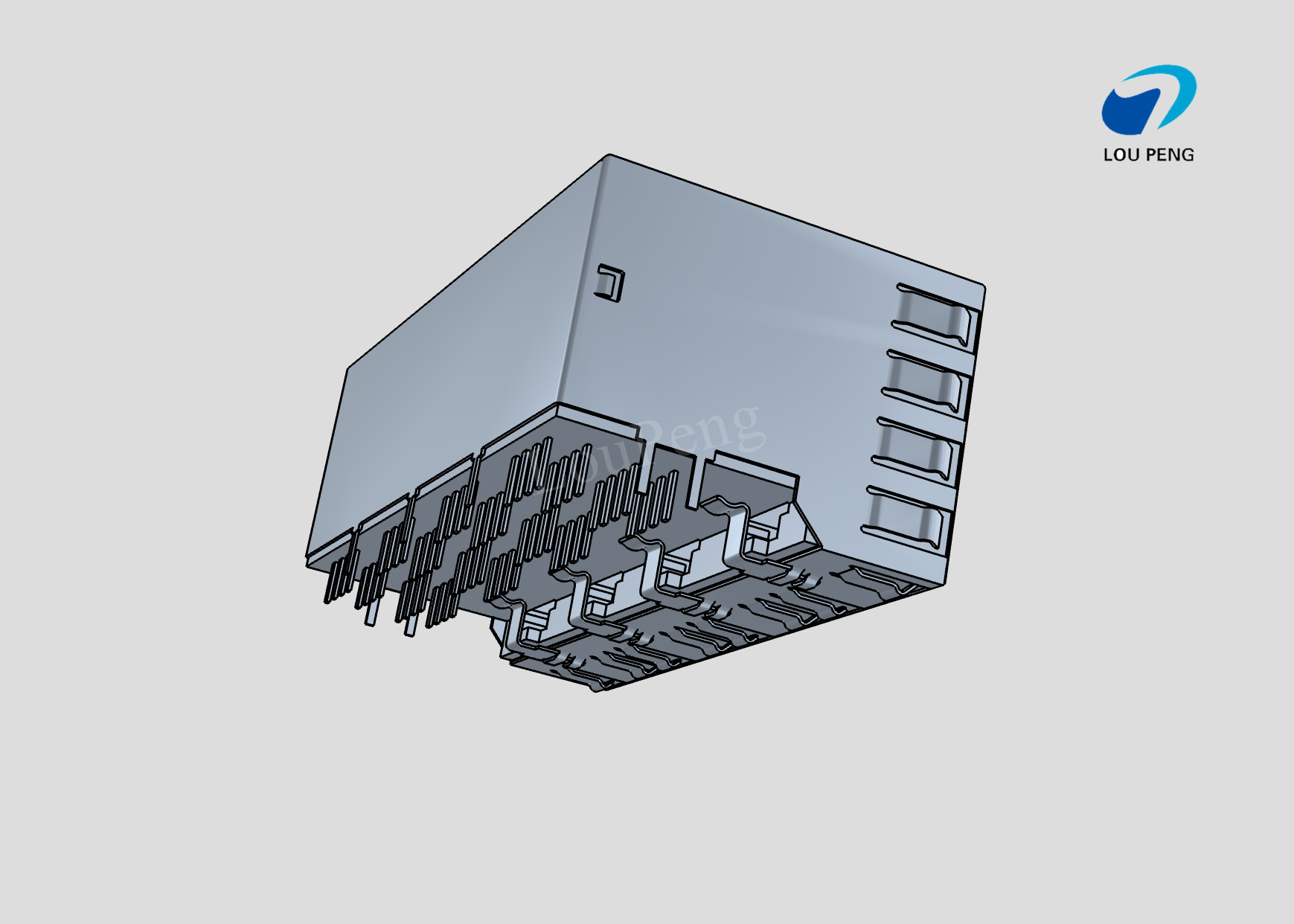 RJ45 Connectors, RJ45, Multiple Ports, Port Matrix Configuration 2 x 4, RJ Type Jacks & Plugs