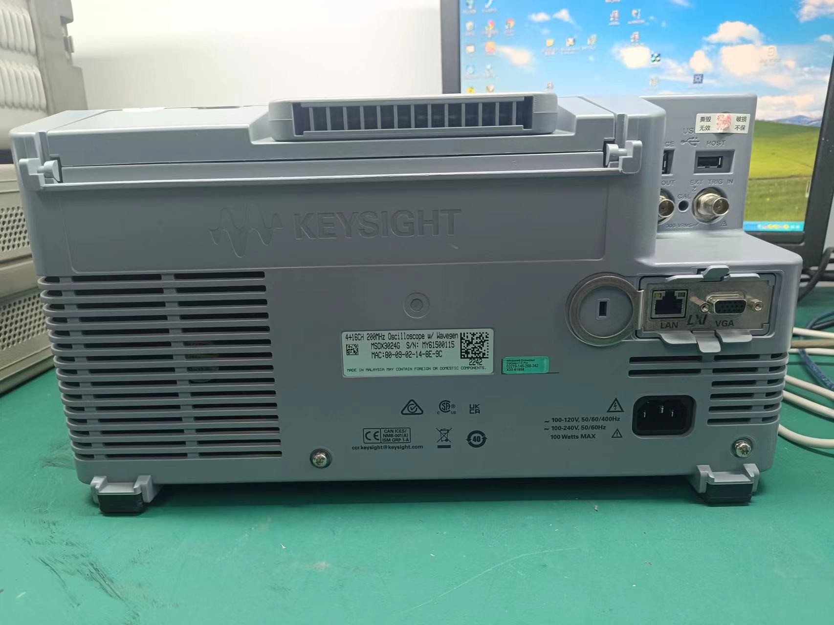 Keysight MSOX3024G Mixed Signal Oscilloscope 200 MHz 4 Analog Plus 16 Digital Channels