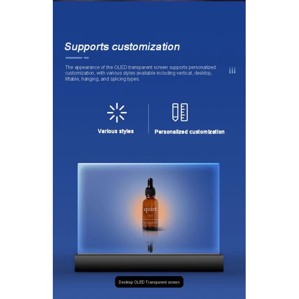 30 Inch See Through OLED Advertising Transparent OLED Signage