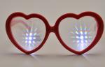 Hony Heart Shape Plastic Diffraction Glasses For Night Club