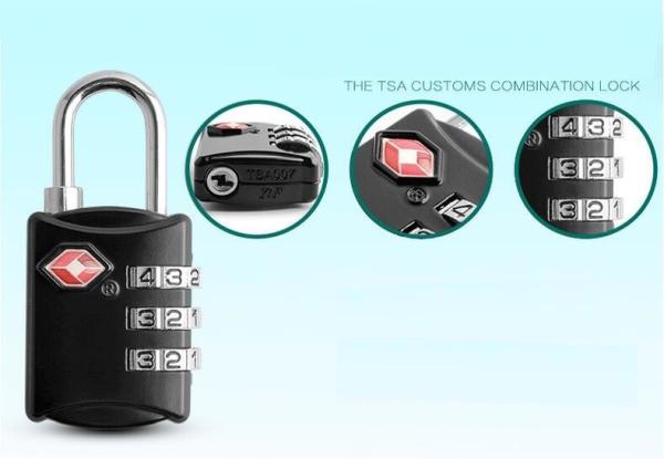 Zinc Alloy TSA 3-digital travel lock& black Tsa Luggage Lock& 59g Tsa Bag Number