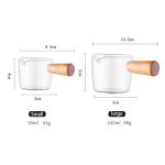 Home Cooking Delicate Wooden Handle Glass Measuring Spoon
