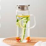 Heat Resistant Transparent Glass Pitcher 48 Oz Hand Blown For Hot Liquids