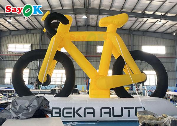 Yellow Advertising High Custom Inflatable Products Promotional Model Bicycle