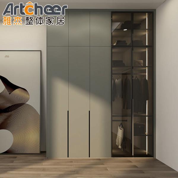 Solid Wood Bedroom Storage with 2 Door Wardrobe Hanging Rail and Adjustable