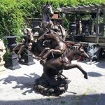 BLVE Life Size Fishtail Horse Bronze Pool Water Fountain Metal Animal Yard