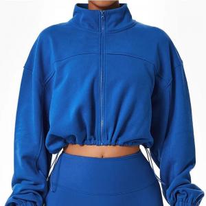 China                  High Quality Custom Zip up Hoodies Streetwear Causal Crop Jackets Women Oversized Drawstring Cropped Hoodies              wholesale