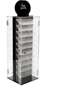 China Counter Top Rotating Necklace Display Stand , Wood Acrylic Earring Display Racks wholesale