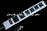 Aluminum- alloy power strip with 2 port USB 5V 2.1A & 4 Ways USA outlets