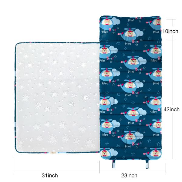 Rectangular Infant Nap Mat Customizable Roll Up Design With Removable Pillow