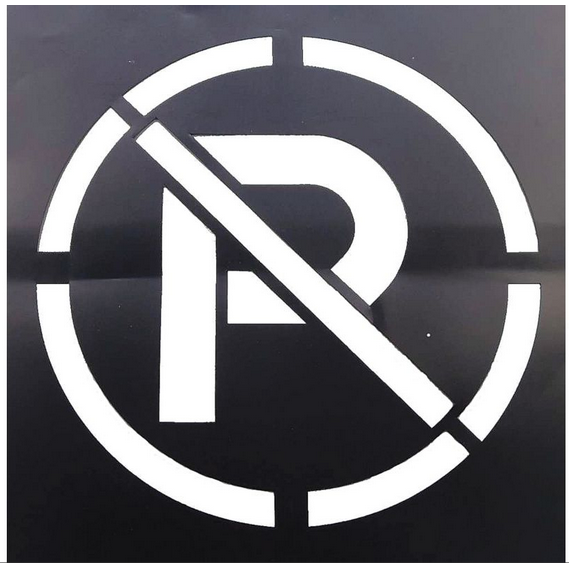 Black PVC Stencil High - Impact Plastic For Wheelchair Handicap Symbol