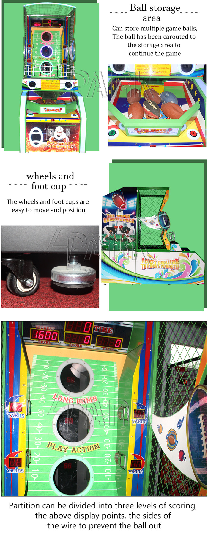Super Quarterback Sports Football League Arcade Lottery Game Machine