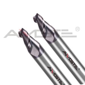 China 0.4μm 2 Flute End Mills Solid Carbide Taper End Mill Customized With TiAlN Coating wholesale