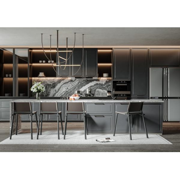 Classical High Gloss Lacquer Kitchen Cabinet with Big Storage