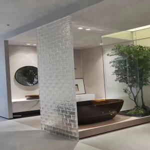 China Office Wall Interior Glass Facade Curtain Mosaic Tile For Bathroom Color Glass Bricks on sale