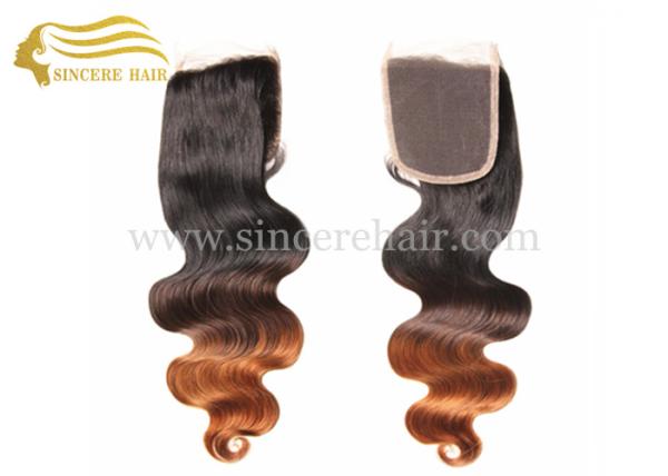20" Ombre Hair Extensions Lace Clouser for sale, 50 CM Body Wave Ombre Virgin