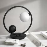 Round Height 40cm Dia 35cm Golden / Black Color Bedside Table Lamp