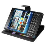Hot sale leather wallet cases for blackberry passport with card slots